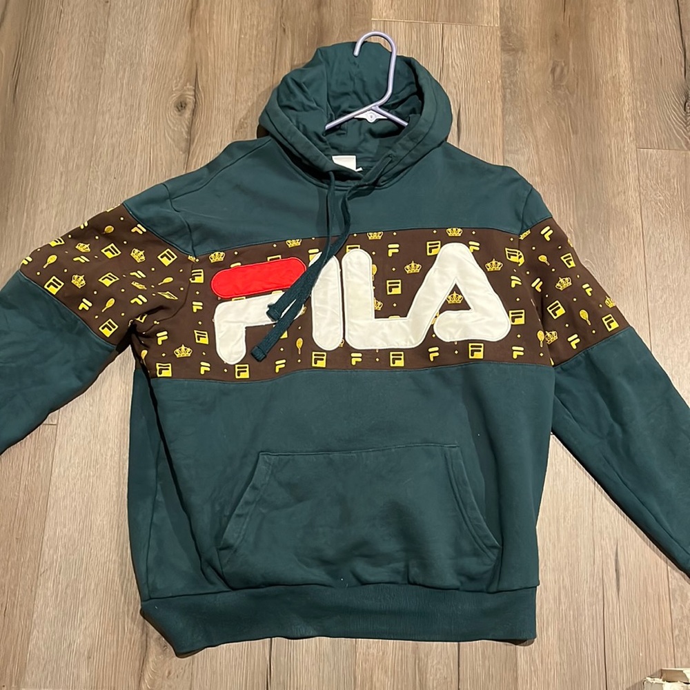 Urban Outfitters Fila Green Monogram Hoodie